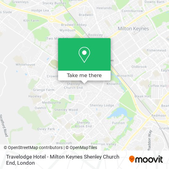 Travelodge Hotel - Milton Keynes Shenley Church End map