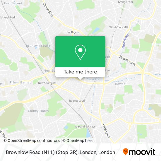 Brownlow Road (N11) (Stop GR), London map