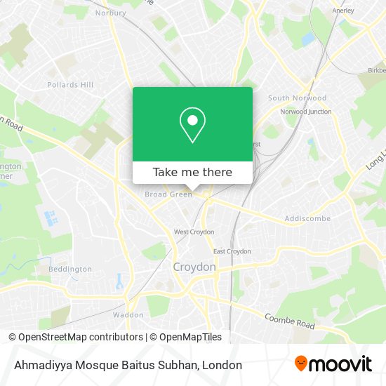 Ahmadiyya Mosque Baitus Subhan map