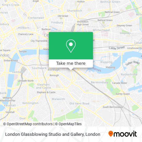 London Glassblowing Studio and Gallery map