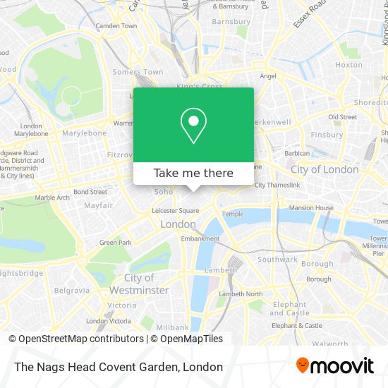 The Nags Head Covent Garden map
