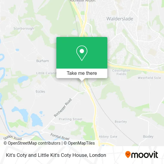 Kit's Coty and Little Kit's Coty House map