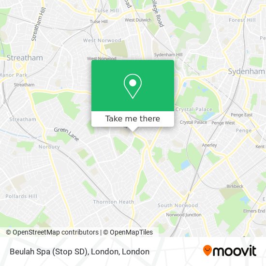 Beulah Spa (Stop SD), London map