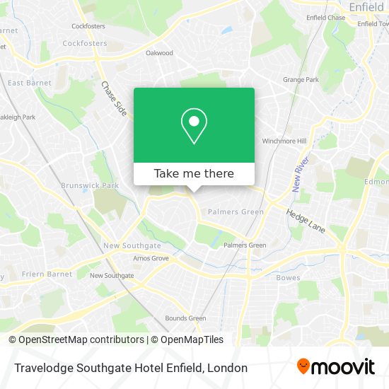 Travelodge Southgate Hotel Enfield map