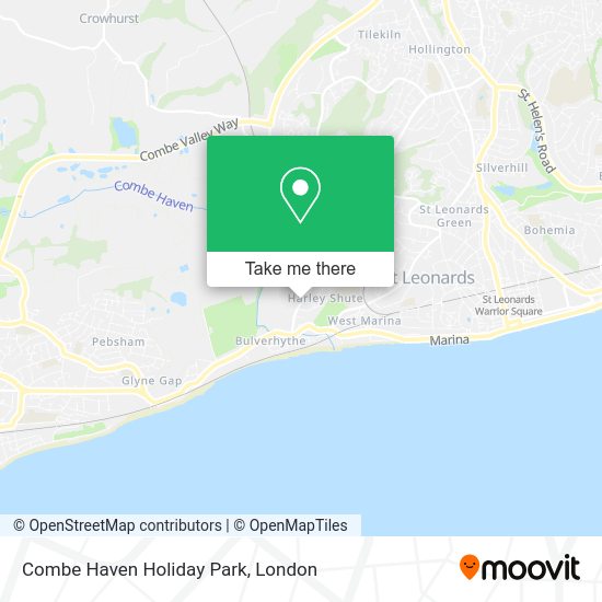 How to get to Combe Haven Holiday Park in Hastings by bus or train?