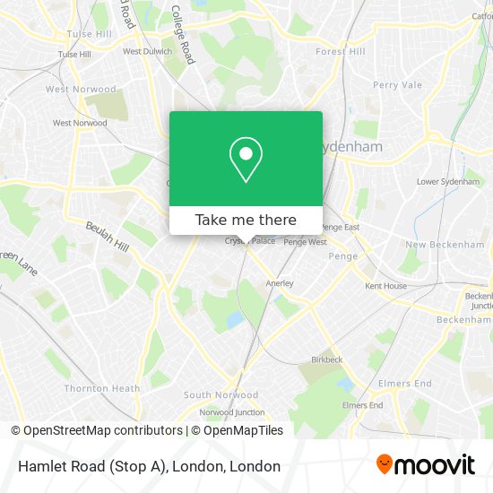 Hamlet Road (Stop A), London map