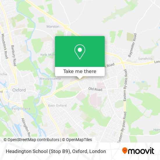 Headington School (Stop B9), Oxford map