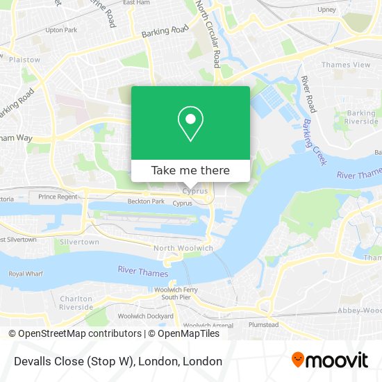 Devalls Close (Stop W), London map