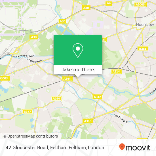 42 Gloucester Road, Feltham Feltham map