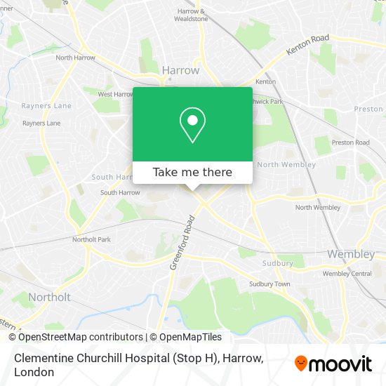 Clementine Churchill Hospital (Stop H), Harrow map