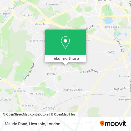 Maude Road, Hextable map