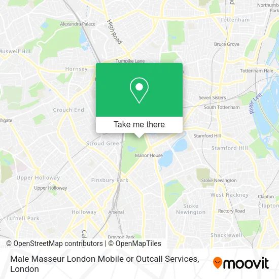 Male Masseur London Mobile or Outcall Services map