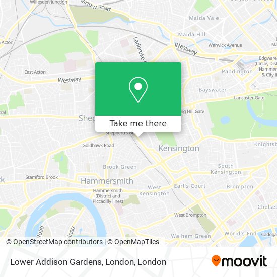 Lower Addison Gardens, London map