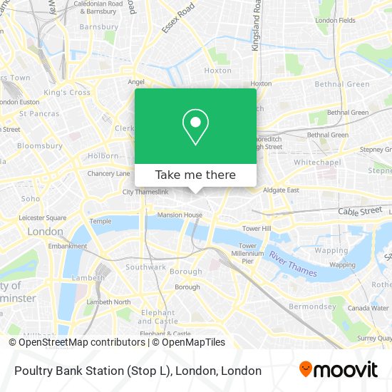 Poultry Bank Station (Stop L), London map