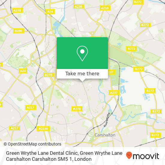 Green Wrythe Lane Dental Clinic, Green Wrythe Lane Carshalton Carshalton SM5 1 map