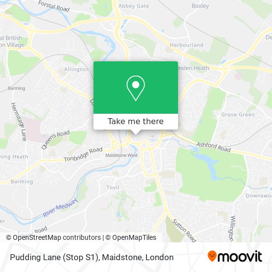 Pudding Lane (Stop S1), Maidstone map