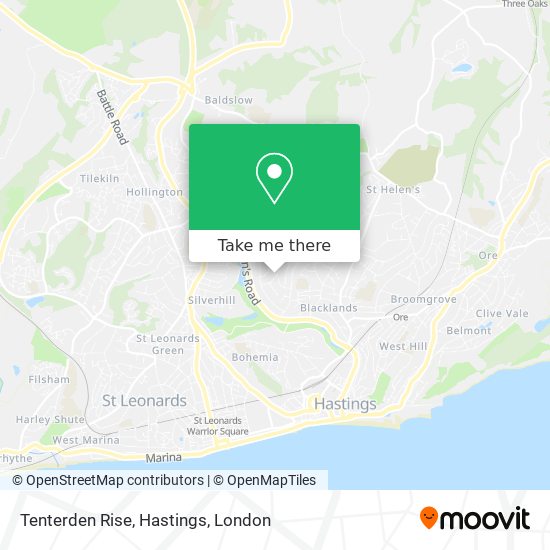 Tenterden Rise, Hastings map