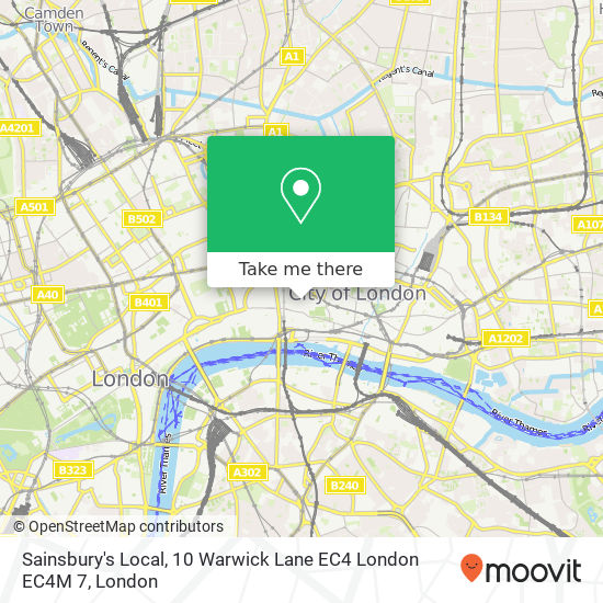 Sainsbury's Local, 10 Warwick Lane EC4 London EC4M 7 map