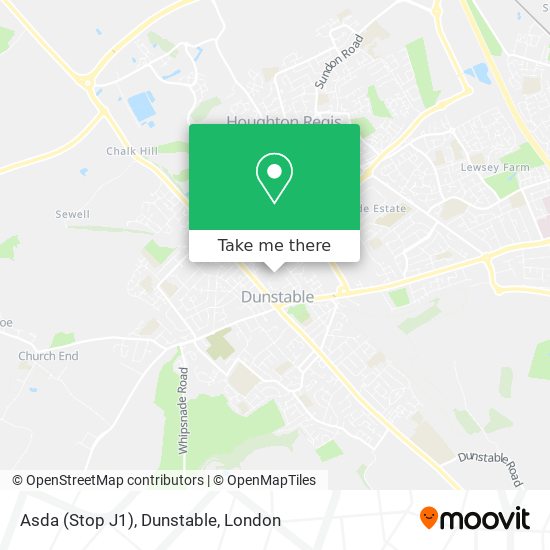 Asda (Stop J1), Dunstable map