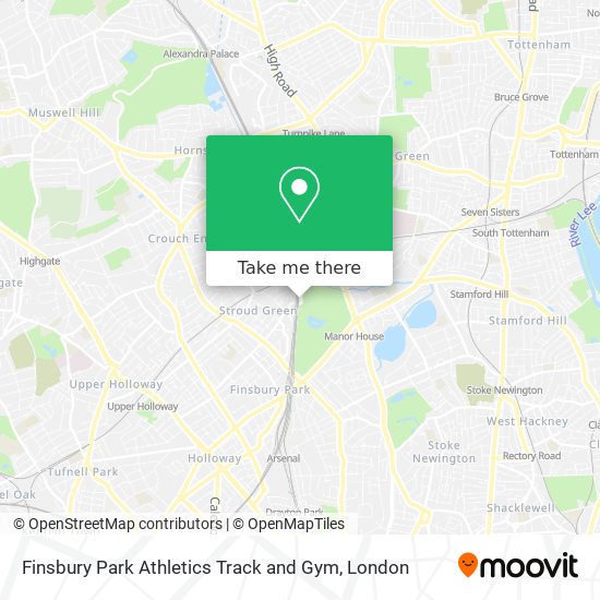 Finsbury Park Athletics Track and Gym map