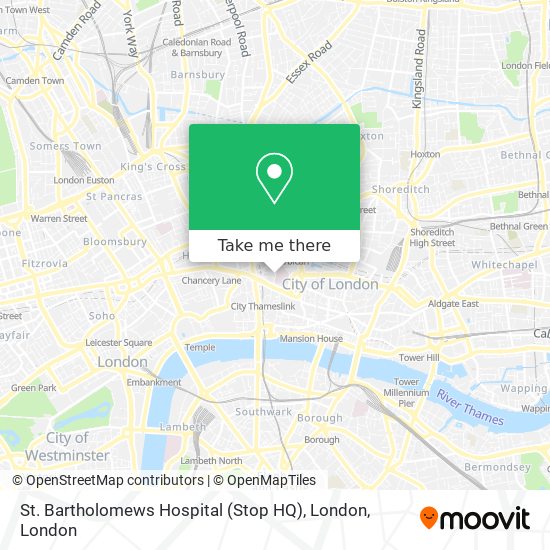 St. Bartholomews Hospital (Stop HQ), London map