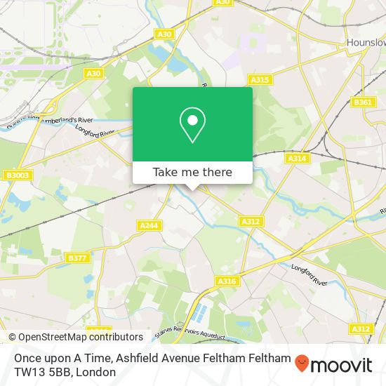 Once upon A Time, Ashfield Avenue Feltham Feltham TW13 5BB map