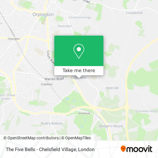 The Five Bells - Chelsfield Village map