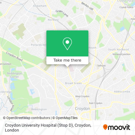 Croydon University Hospital (Stop D), Croydon map
