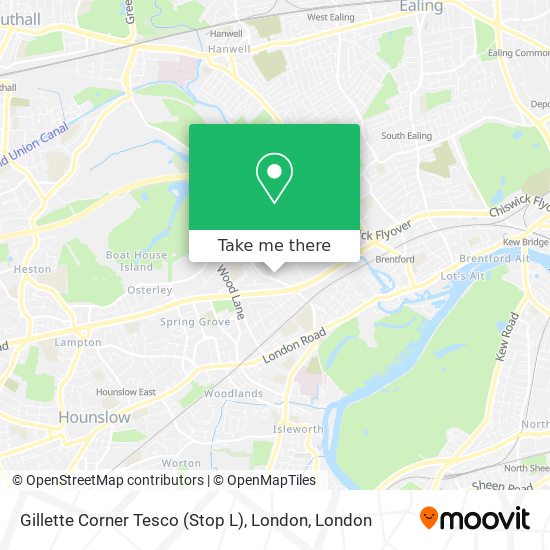 Gillette Corner Tesco (Stop L), London map