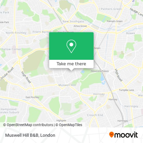 Muswell Hill B&B map