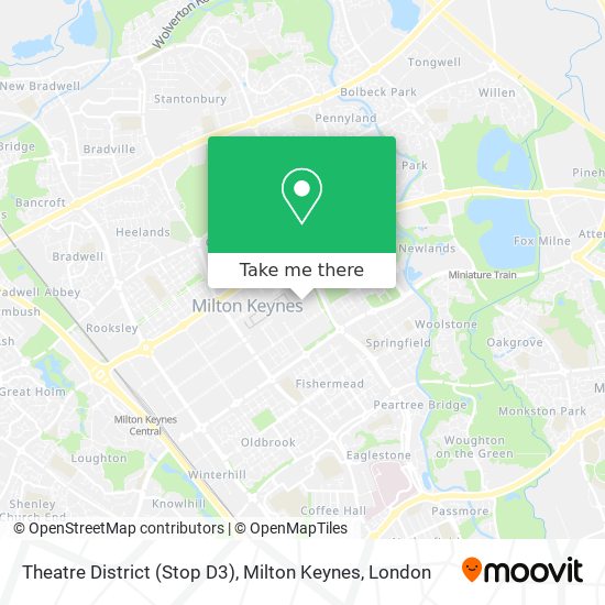 Theatre District (Stop D3), Milton Keynes map