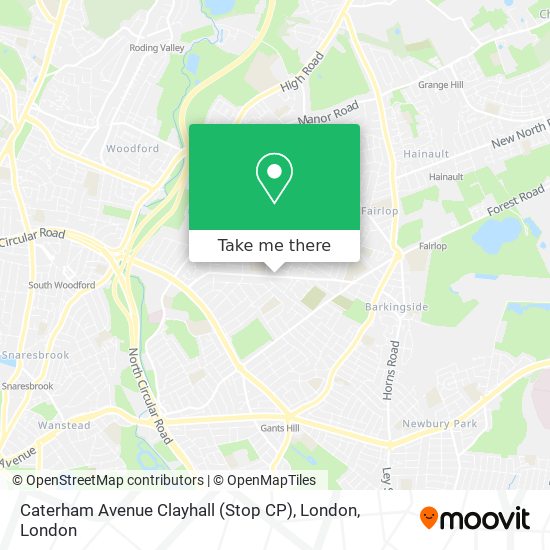 Caterham Avenue Clayhall (Stop CP), London map