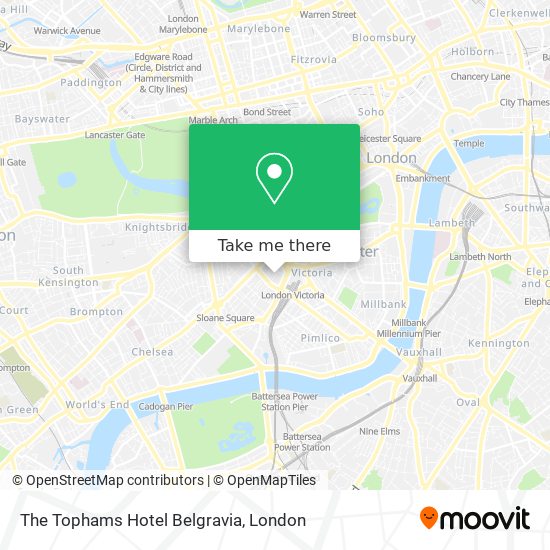 The Tophams Hotel Belgravia map