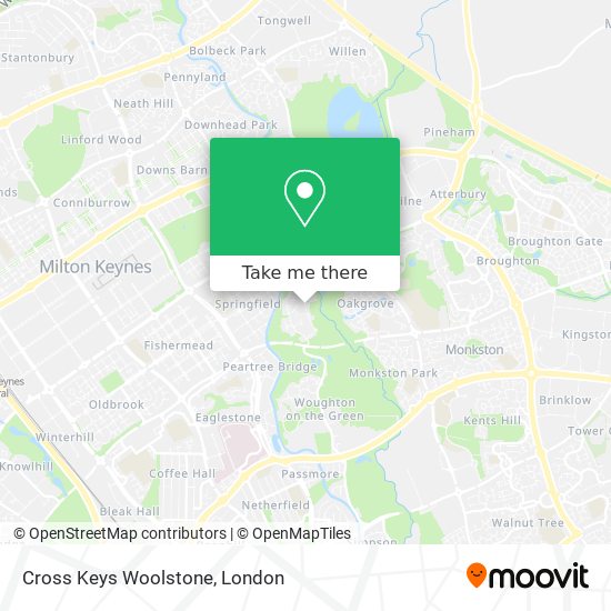 Cross Keys Woolstone map