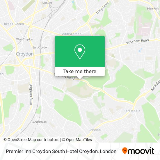 Premier Inn Croydon South Hotel Croydon map