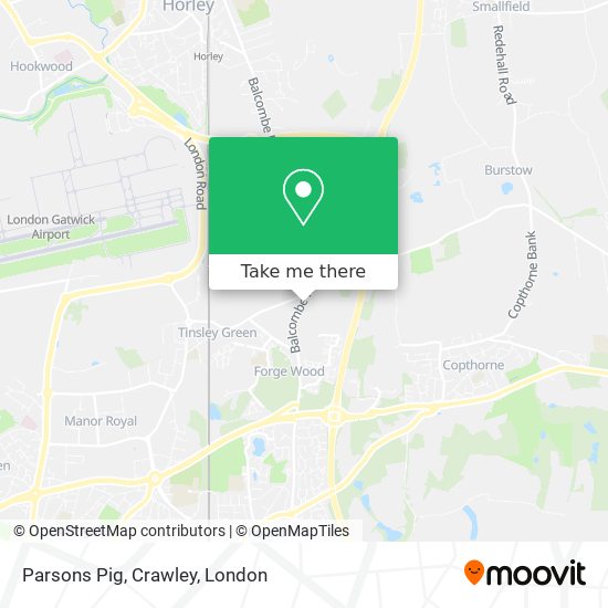 Parsons Pig, Crawley map