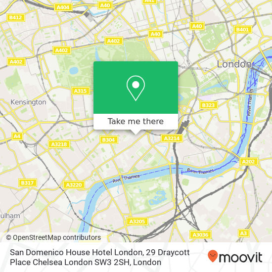 San Domenico House Hotel London, 29 Draycott Place Chelsea London SW3 2SH map