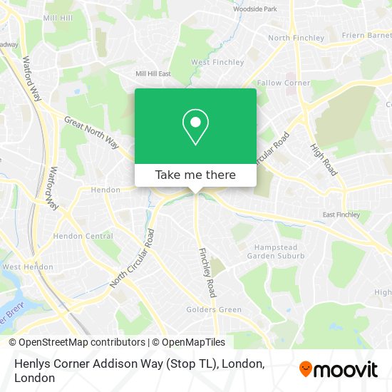 Henlys Corner Addison Way (Stop TL), London map