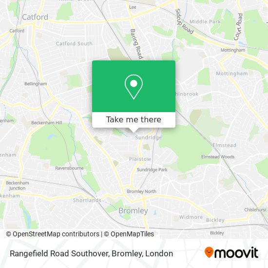 Rangefield Road Southover, Bromley map