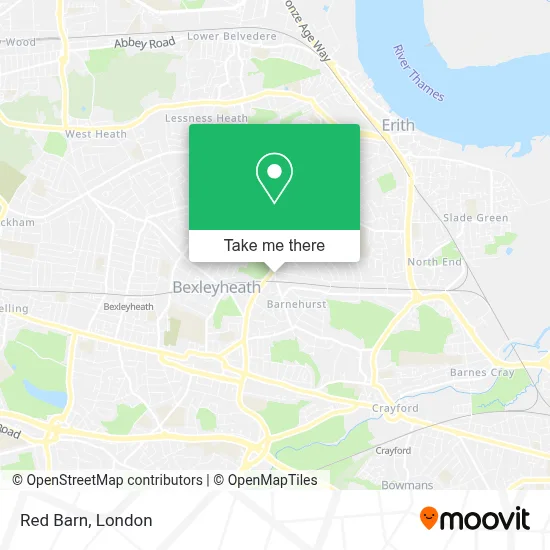 Map Red Barn How to Get to Red Barn in Barnehurst by Bus, Train or Tube?