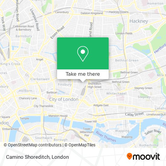 Camino Shoreditch map