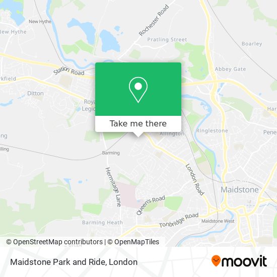 Maidstone Park and Ride map