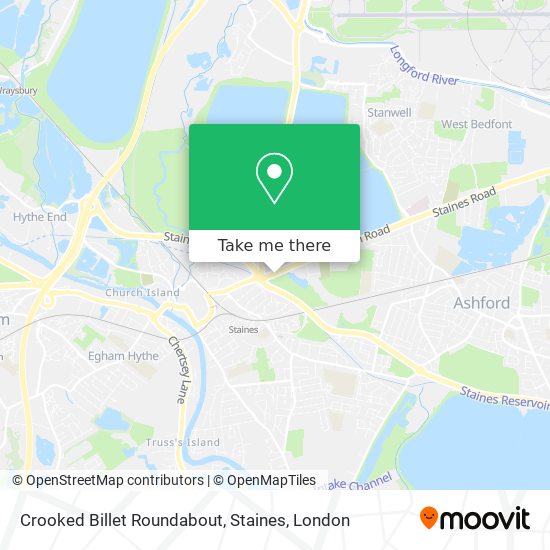 Crooked Billet Roundabout, Staines map