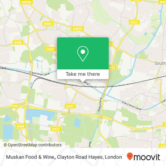 Muskan Food & Wine,, Clayton Road Hayes map