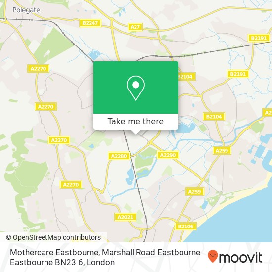 Mothercare Eastbourne, Marshall Road Eastbourne Eastbourne BN23 6 map