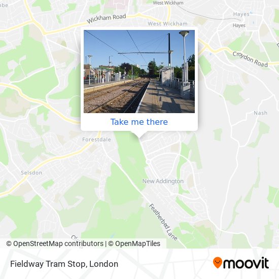 Fieldway Tram Stop map