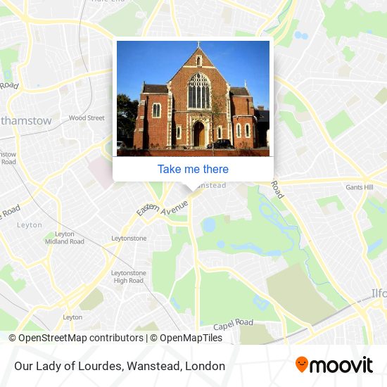 Our Lady of Lourdes, Wanstead map