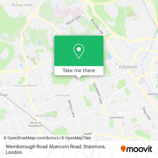 Wemborough Road Abercorn Road, Stanmore map