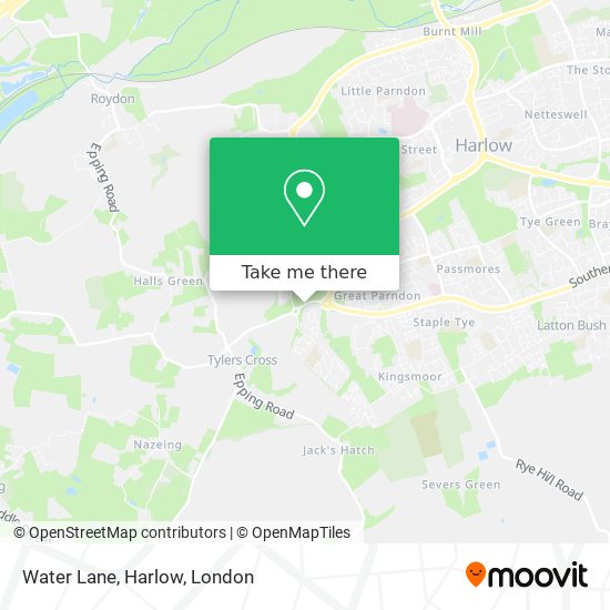 Water Lane, Harlow map