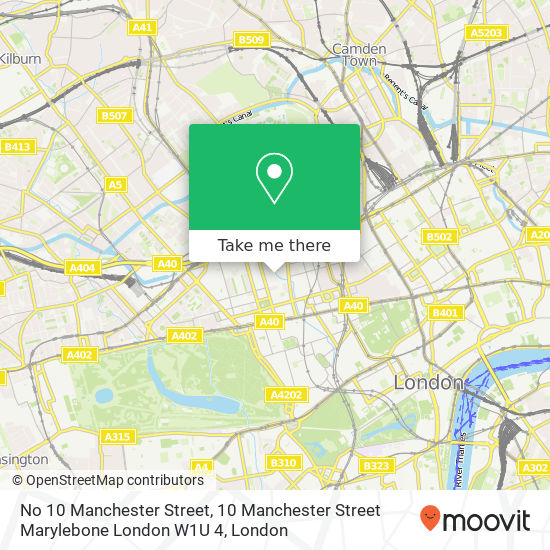 No 10 Manchester Street, 10 Manchester Street Marylebone London W1U 4 map